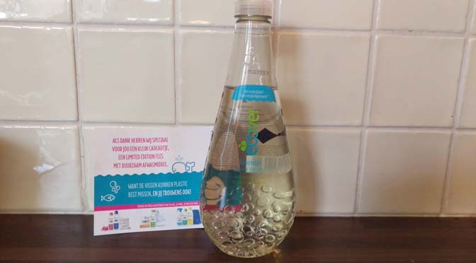 Ecover afwasmiddel in een fles met Nederlands drijfplastic